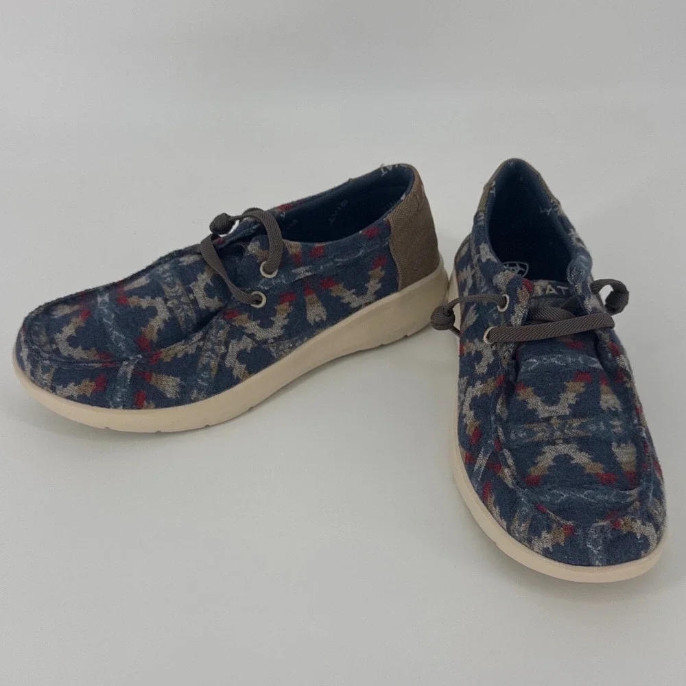 Ariat Hilo Mens Shoes 7.5D Blue Southwestern Serape Slip On Loafers 10046904